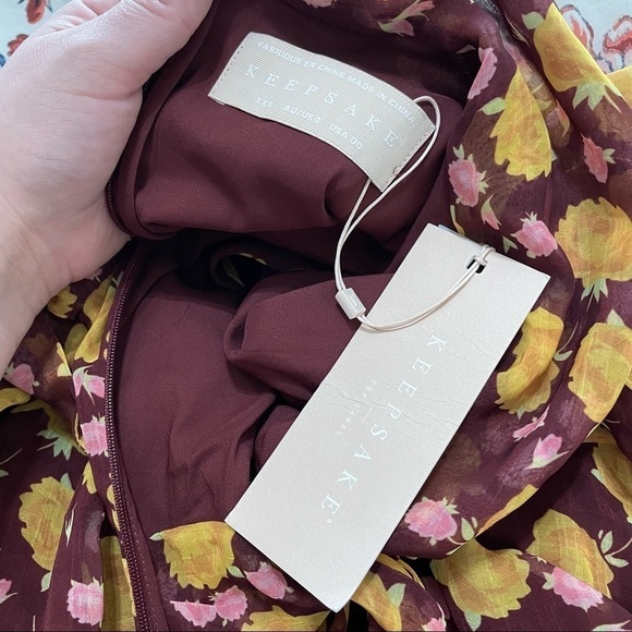 NWT keepsake the label dissolve long sleeve mini dress in chocolate rose sz.XXS - Picture 2 of 7